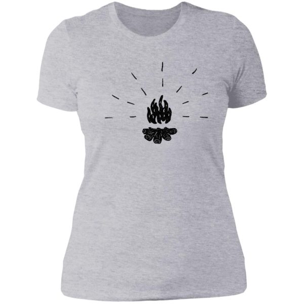 fire glow in black and white lady t-shirt