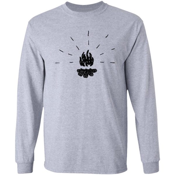 fire glow in black and white long sleeve