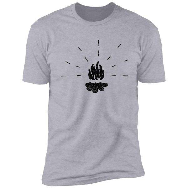 fire glow in black and white shirt