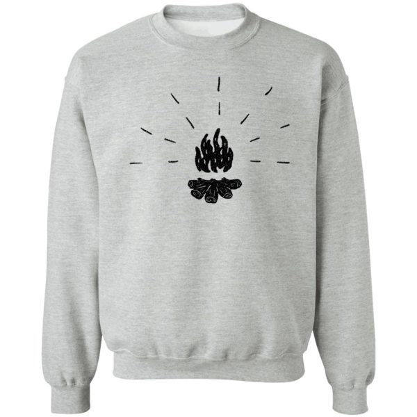 fire glow in black and white sweatshirt