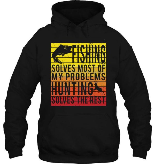 fishing hunting lover retro sunset hoodie