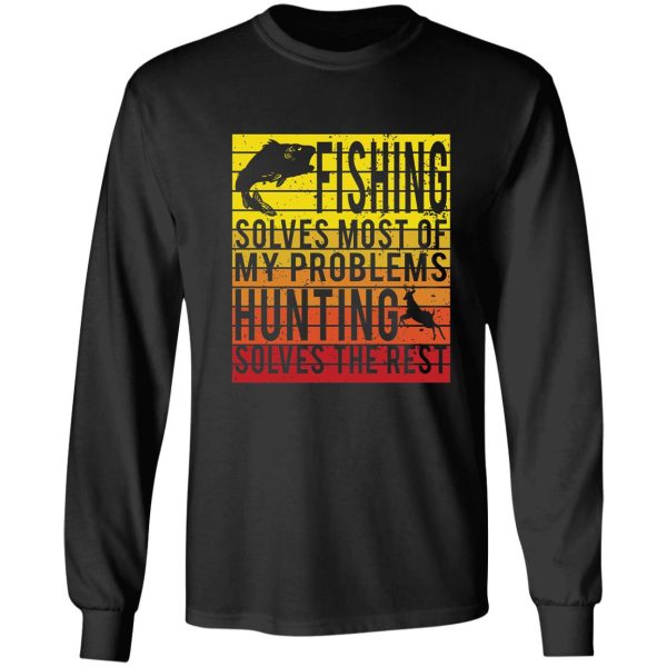 fishing hunting lover retro sunset long sleeve