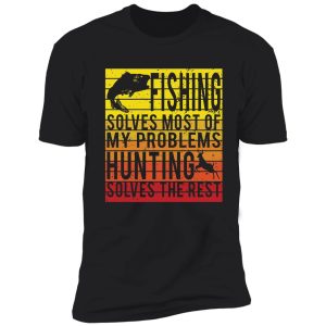 fishing hunting lover retro sunset shirt