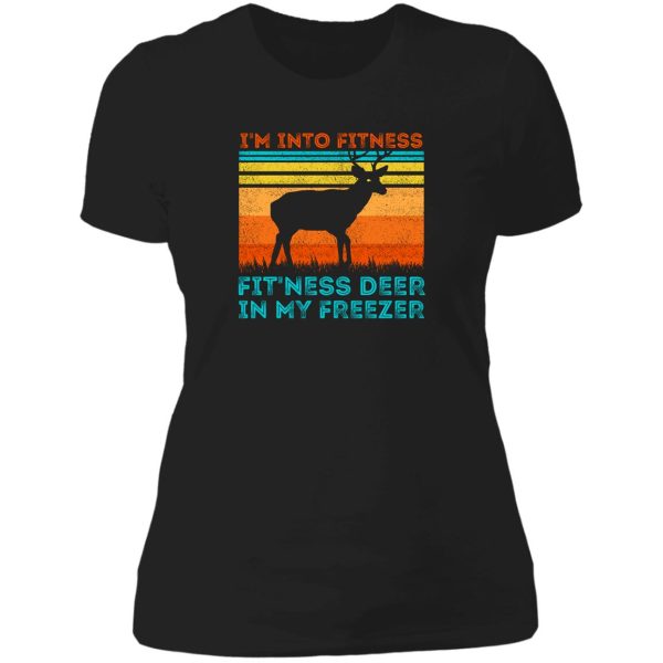 fitness deer in my freezer lady t-shirt