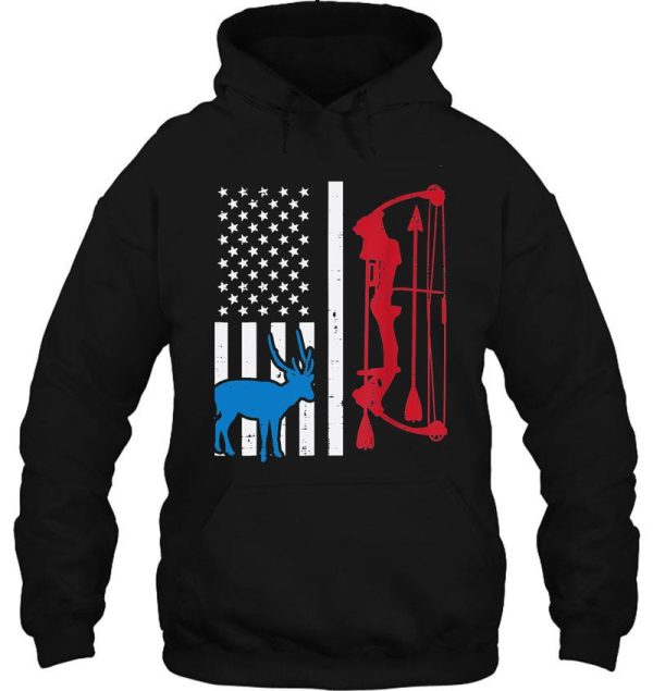 flag deer bow rifle vintage hunting patriot hunt dad archer hoodie