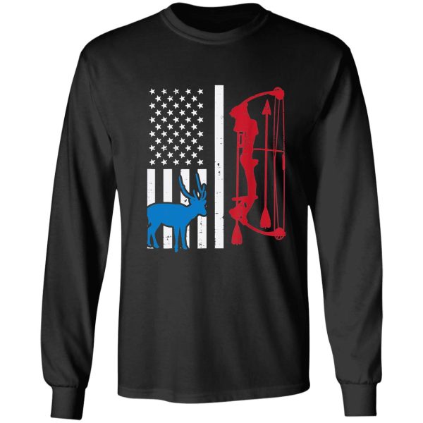 flag deer bow rifle vintage hunting patriot hunt dad archer long sleeve