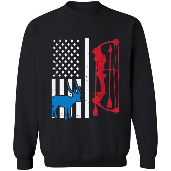 flag deer bow rifle vintage hunting patriot hunt dad archer sweatshirt