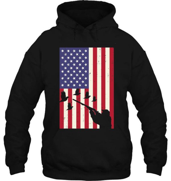 flag quail pheasant hunting vintage upland hunt patriotic hoodie