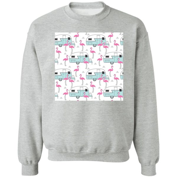 flamingo and bus sweatshirt