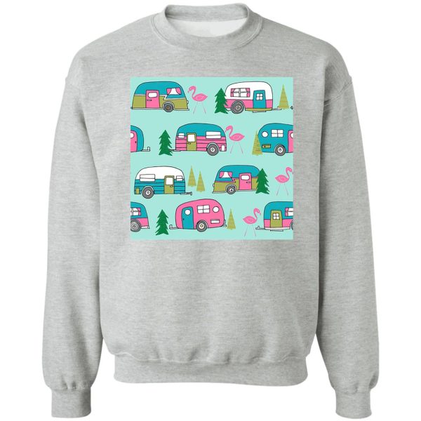 flamingo camping sweatshirt