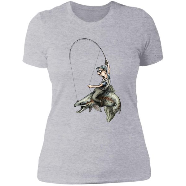 flyfishing rodeo lady t-shirt