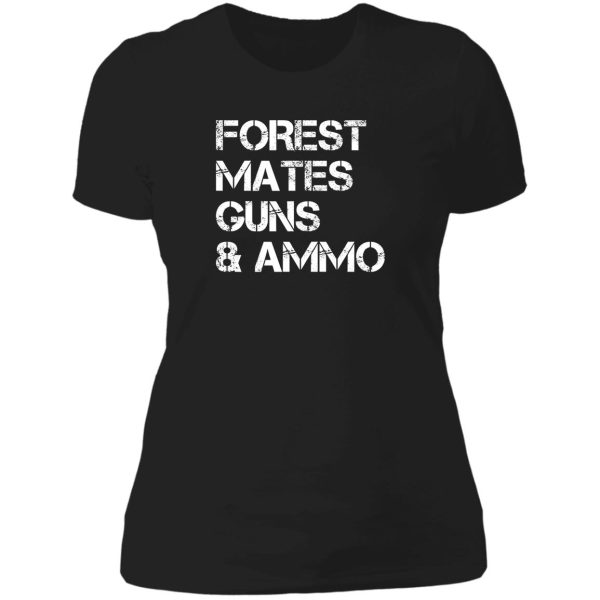 forest mates guns ammo lady t-shirt