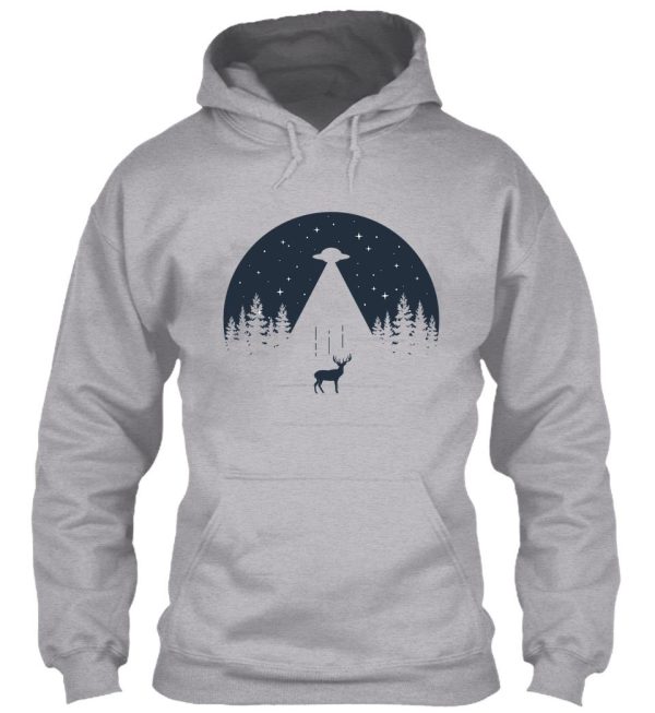 forest ufo and deer being abducted hoodie
