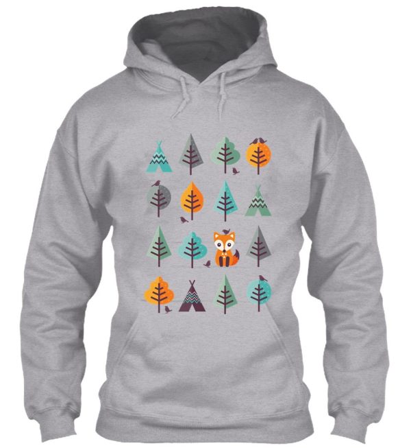 fox in the forest - on gray hoodie