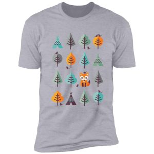 fox in the forest - on gray shirt