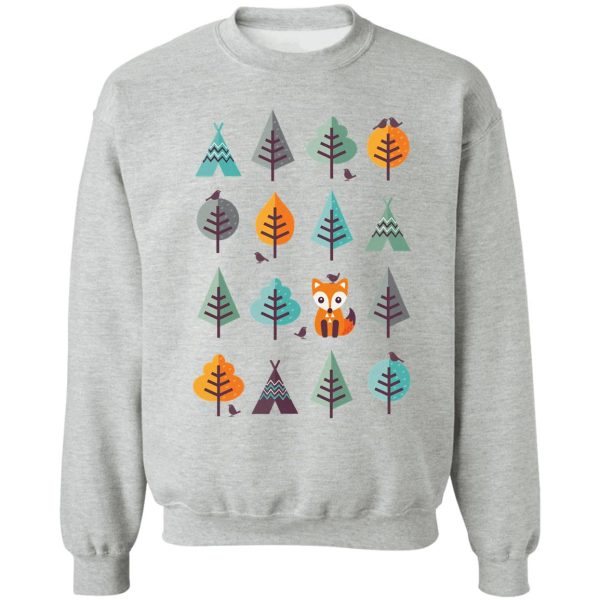fox in the forest - on gray sweatshirt