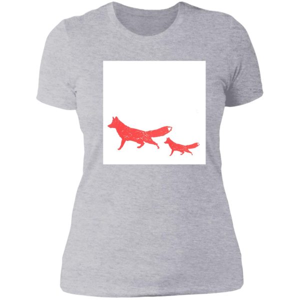 fox in the snow lady t-shirt