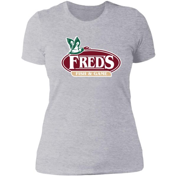 freds fish & game lady t-shirt