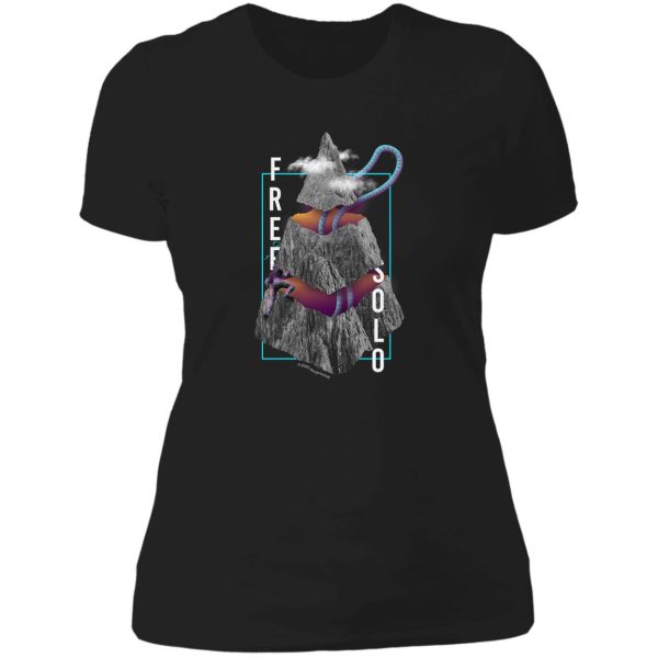 free solo rock climbing lady t-shirt