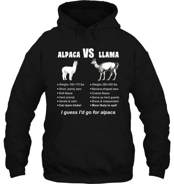 funny animal facts differences alpaca vs llama hoodie