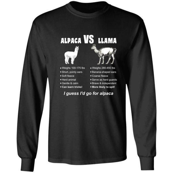 funny animal facts differences alpaca vs llama long sleeve