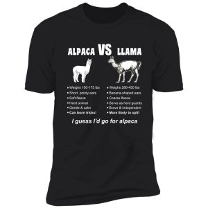 funny animal facts differences alpaca vs llama shirt