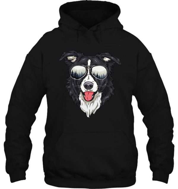 funny border collie outdoor sunglasses dog lover gift hoodie