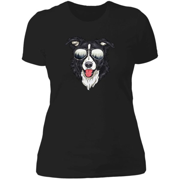 funny border collie outdoor sunglasses dog lover gift lady t-shirt