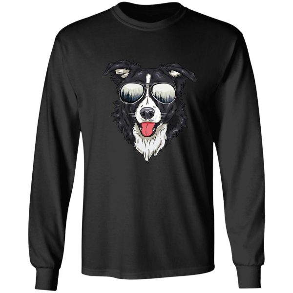 funny border collie outdoor sunglasses dog lover gift long sleeve