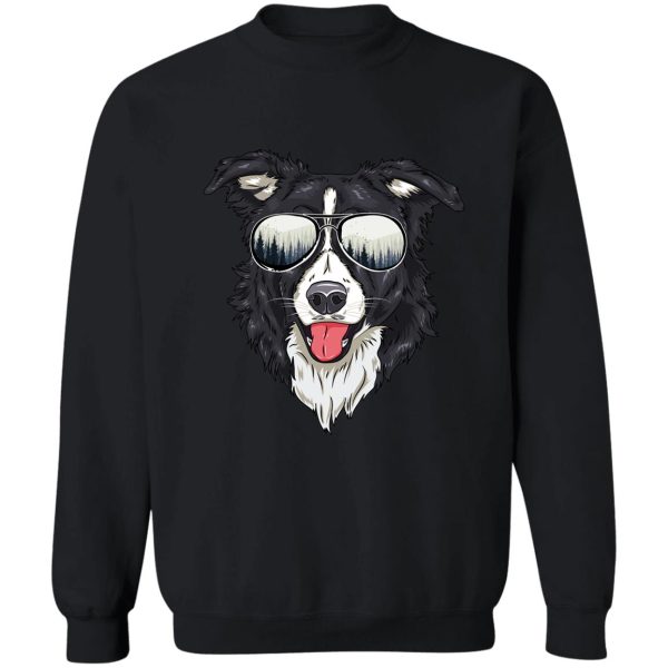 funny border collie outdoor sunglasses dog lover gift sweatshirt