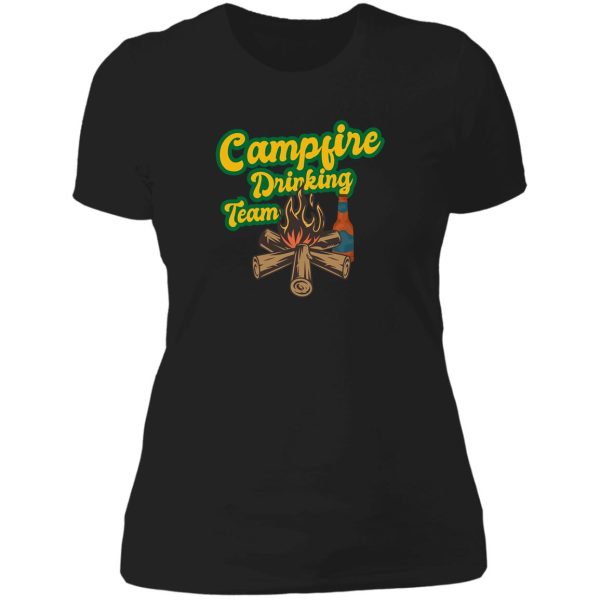 funny campfire drinking team travel camping wild lover lady t-shirt