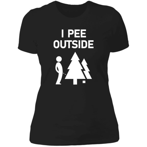 funny camping - i pee outside lady t-shirt