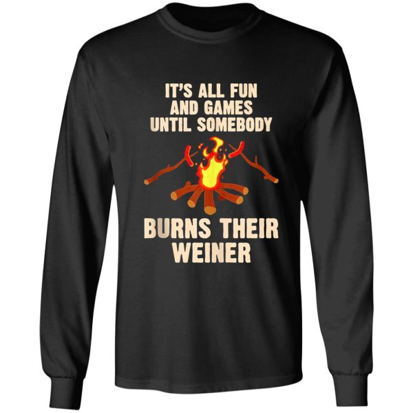 funny camping mountains outdoor campfire long sleeve