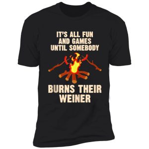 funny camping mountains outdoor campfire shirt