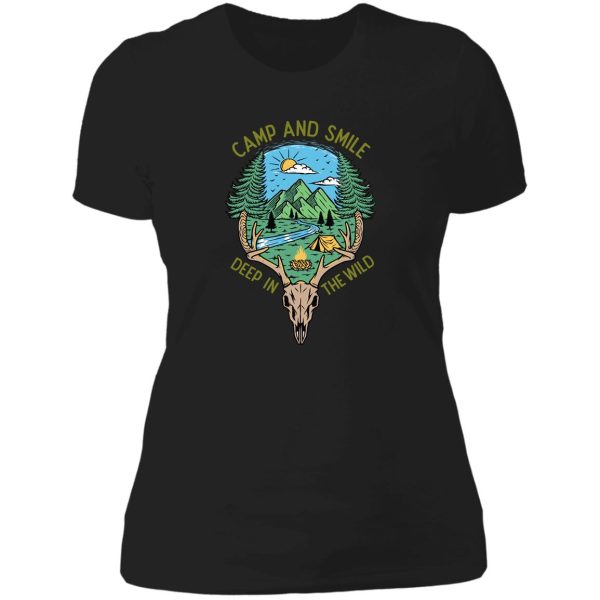 funny camping sayings lady t-shirt