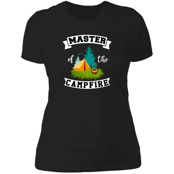 funny camping sayings - master of the campfire lady t-shirt