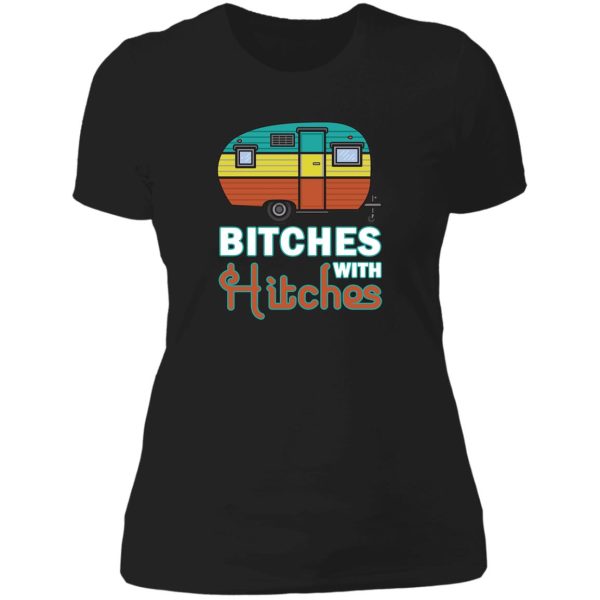 funny camping vintage rv camper lady t-shirt