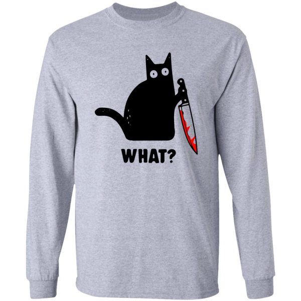 funny cat with a knife what long sleeve