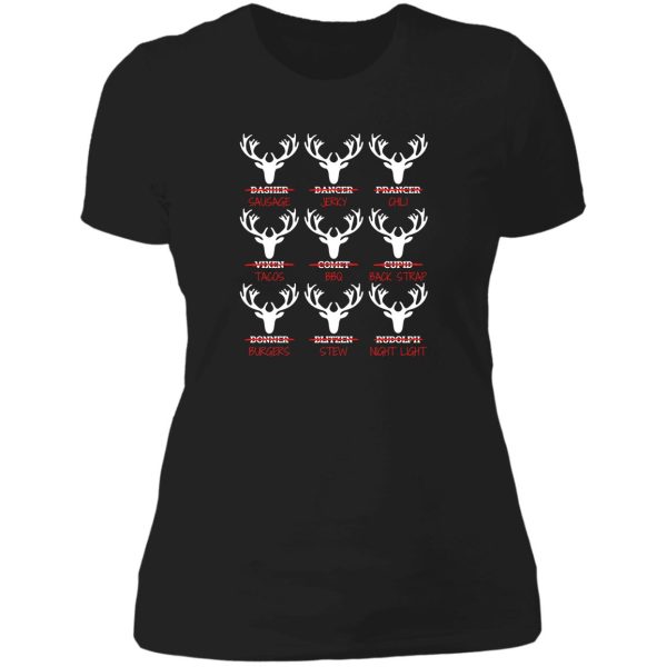 funny christmas deer bow hunting santa men women hunter gift christmas hunting reindeer hunting season bow hunting funny hunter lady t-shirt