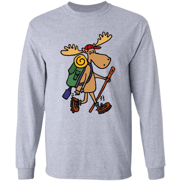 funny cool moose hiker long sleeve