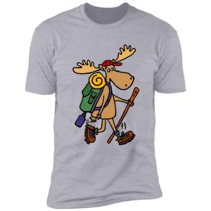 funny cool moose hiker shirt