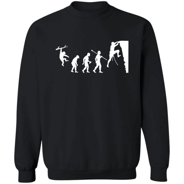 funny evolution of rock climbing sweatshirt