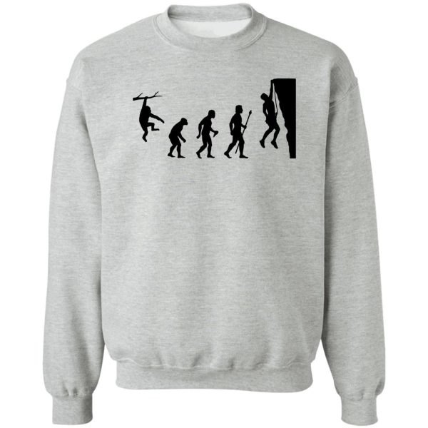 funny evolution of rockclimbing sweatshirt