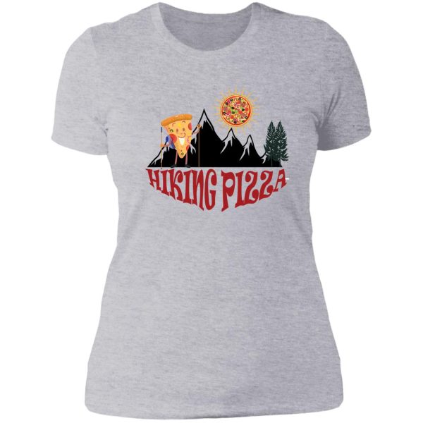 funny hiking and pizza lady t-shirt