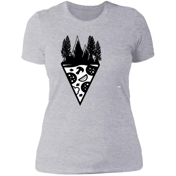 funny hiking and pizza lady t-shirt