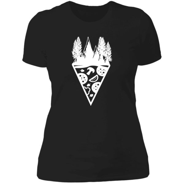 funny hiking and pizza lady t-shirt