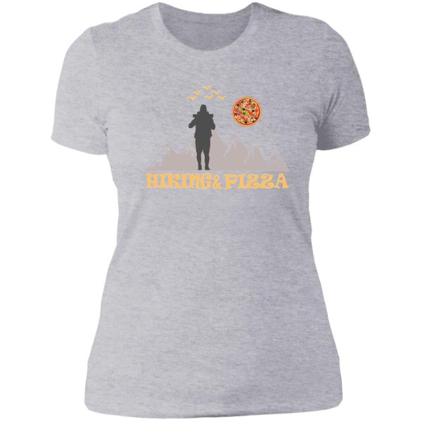 funny hiking and pizza lady t-shirt