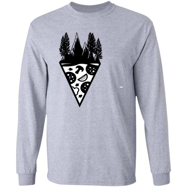 funny hiking and pizza long sleeve