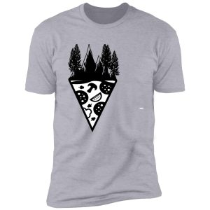 funny hiking and pizza shirt