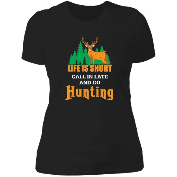funny hunting deer hunting outdoor gift country gift design lady t-shirt